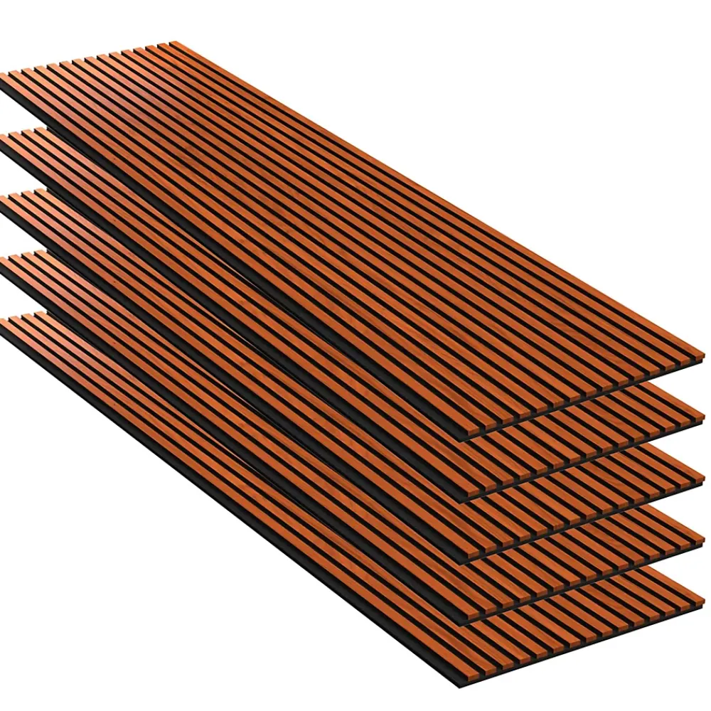 Mpdiscount Panneau Tasseau Bois<Lot 5 pièces Panneau Acoustique - Bronze - Feutrine Noir - 240x60cm