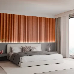Mpdiscount Panneau Tasseau Bois<Lot 5 pièces Panneau Acoustique - Bronze - Feutrine Noir - 240x60cm