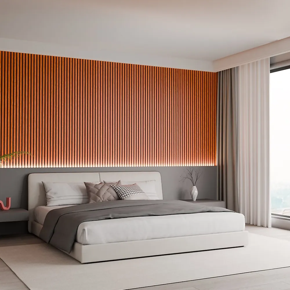 Mpdiscount Panneau Tasseau Bois<Lot 5 pièces Panneau Acoustique - Bronze - Feutrine Noir - 240x60cm