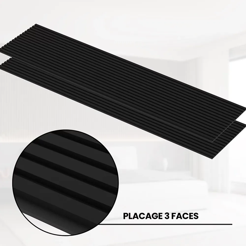 Mpdiscount Lot de 2 - 240 x 60 cm - Panneau Tasseaux - Noir Mat - Feutrine Noir- Panneau Tasseau Bois