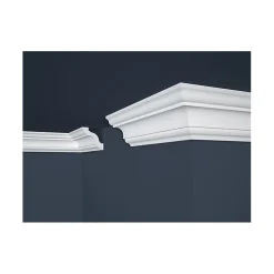 Decoon Lot de 10 (20 ml) Corniches de Plafond décoratives - Structuré - 200x8x8 cm- Moulure Et Rosace De Plafond