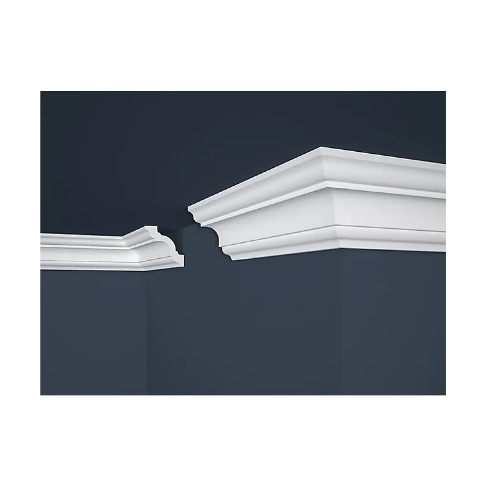 Decoon Lot de 10 (20 ml) Corniches de Plafond décoratives - Structuré - 200x8x8 cm- Moulure Et Rosace De Plafond