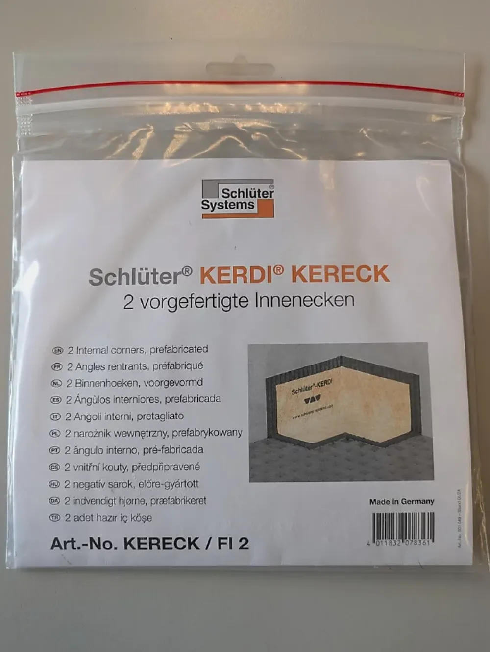 Schlüter Lot de 2 angles rentrants 90 préformés étanches KERDI-KERECK FI- Sous-Couche Parquet Et Stratifié|Sous-Couche Sol Pvc