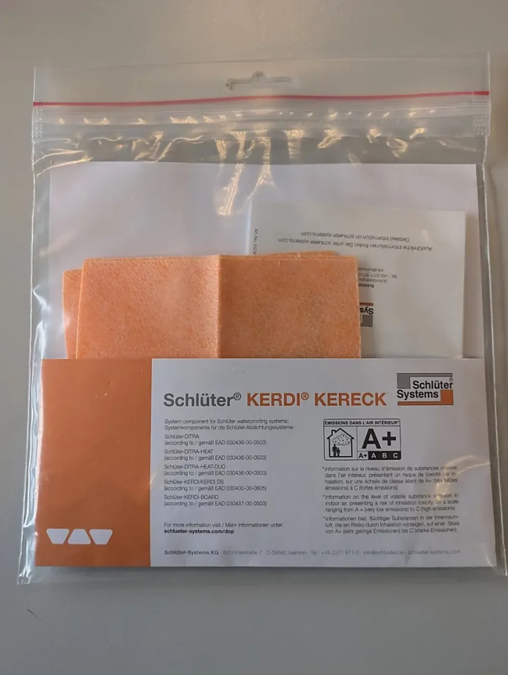 Schlüter Lot de 2 angles rentrants 90 préformés étanches KERDI-KERECK FI- Sous-Couche Parquet Et Stratifié|Sous-Couche Sol Pvc