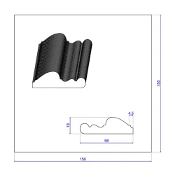 Wood&Sens Lot de 10 Cimaises Classiques Prépeint Blanc MDF, L.2,44 m x l.5,8 cm x Ep.18 mm- Moulure