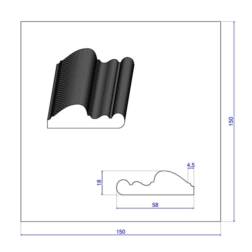Wood&Sens Lot de 10 Cimaises Classiques Prépeint Blanc MDF, L.2,44 m x l.5,8 cm x Ep.18 mm- Moulure
