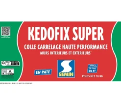 Semin Lot de 2 colles pour Carrelage Haute Performance Kedofix , Prêt à l'emploi, Intérieur/extérieur, seau de 20 kg- Joint Carrelage Sol