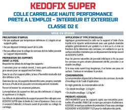 Semin Lot de 2 colles pour Carrelage Haute Performance Kedofix , Prêt à l'emploi, Intérieur/extérieur, seau de 20 kg- Joint Carrelage Sol
