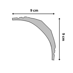 Wood&Sens Moulure<Lot de 11 Corniches Modernes Polymère Moulure Plafond, L.240 cm x P.9 cm, Ep.90 mm