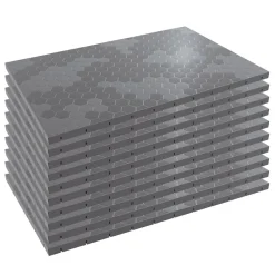 Intec Lot de 10 Dalles de sol Clipsables Grises 116x76x3 cm Rectangulaire Polypropylène Revêtement de Sol 7.69m2- Dalle Pvc Garage