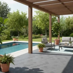 Intec Lot de 10 Dalles de sol Clipsables Grises 116x76x3 cm Rectangulaire Polypropylène Revêtement de Sol 7.69m2- Dalle Pvc Garage