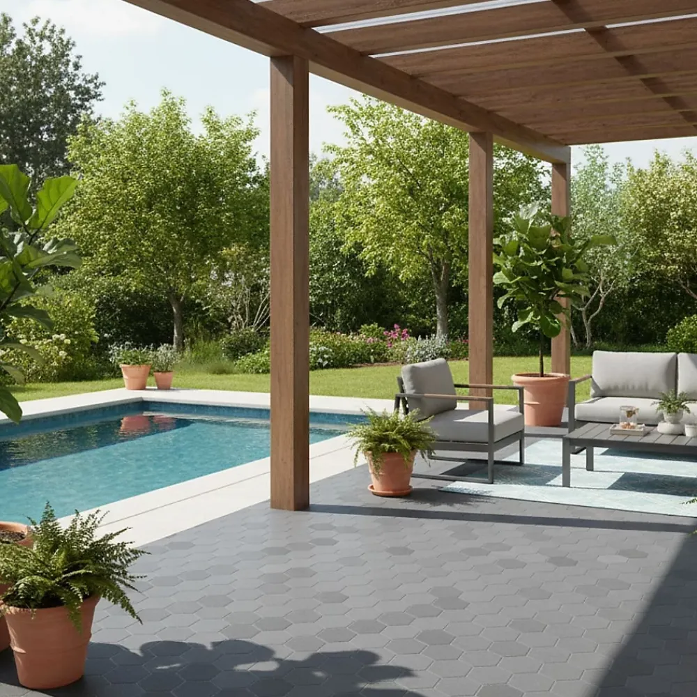 Intec Lot de 10 Dalles de sol Clipsables Grises 116x76x3 cm Rectangulaire Polypropylène Revêtement de Sol 7.69m2- Dalle Pvc Garage