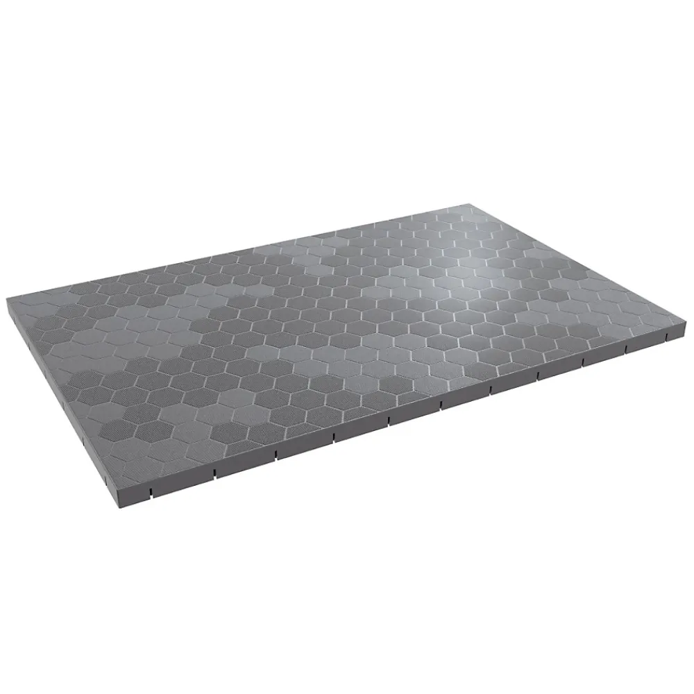 Intec Lot de 10 Dalles de sol Clipsables Grises 116x76x3 cm Rectangulaire Polypropylène Revêtement de Sol 7.69m2- Dalle Pvc Garage