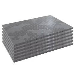 Intec Dalle Pvc Garage<Lot de 6 Dalles de sol Clipsables Grises 116x76x3 cm Rectangulaire Polypropylène Revêtement de Sol Modulable 4.61m2