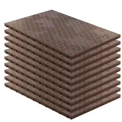 Intec Lot de 10 Dalles de sol Clipsables Marron Taupe 116x76x3cm Polypropylène Revêtement de Sol Modulable 7.69m2- Dalle Pvc Garage