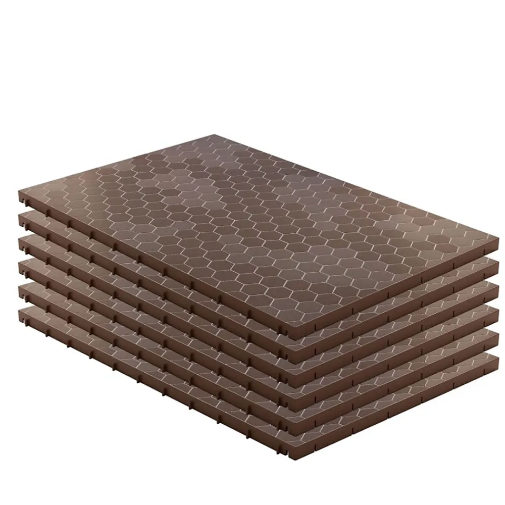Intec Dalle Pvc Garage<Lot de 6 Dalles de sol Clipsables Marron Taupe 116x76x3cm Polypropylène Revêtement de Sol Modulable 4.61m2