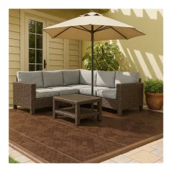 Intec Dalle Pvc Garage<Lot de 6 Dalles de sol Clipsables Marron Taupe 116x76x3cm Polypropylène Revêtement de Sol Modulable 4.61m2