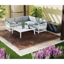 Intec Dalle Pvc Garage<Lot de 6 Dalles de sol Clipsables Marron Taupe 116x76x3cm Polypropylène Revêtement de Sol Modulable 4.61m2
