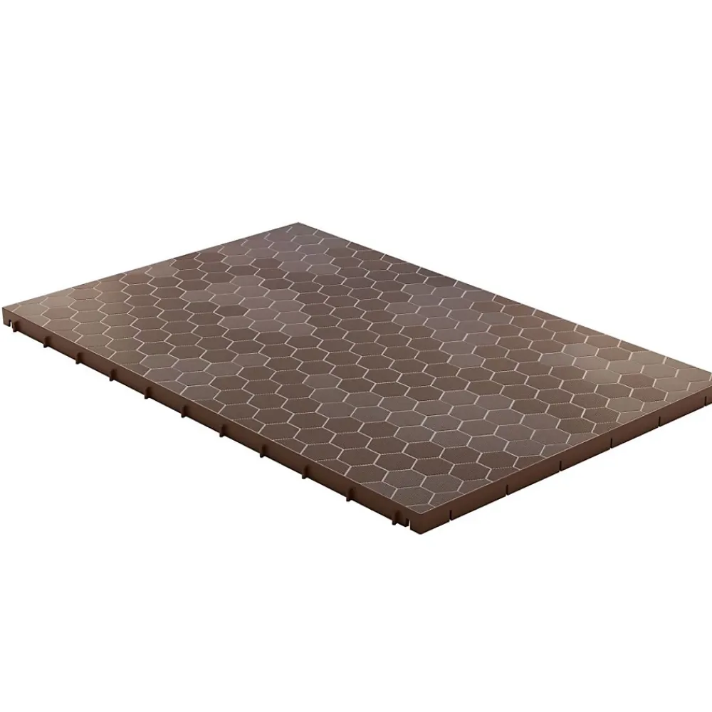 Intec Dalle Pvc Garage<Lot de 6 Dalles de sol Clipsables Marron Taupe 116x76x3cm Polypropylène Revêtement de Sol Modulable 4.61m2