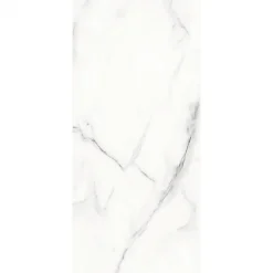 Decoon Lot de 4 Dalles Murales Douche SPC/PVC Décor Marbre Blanc brillant - 59,2x118,4cm - 2,8M²- Panneau Mural De Salle De Bains