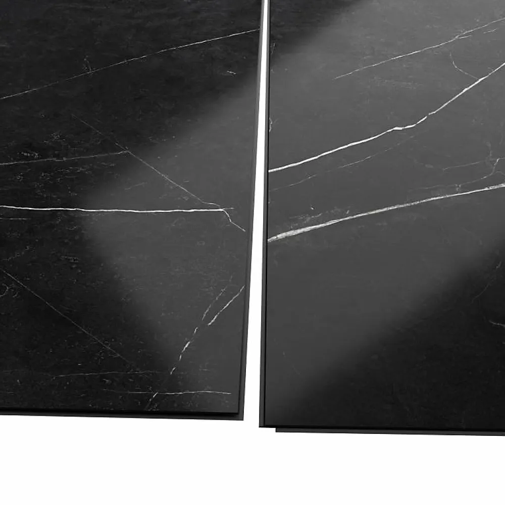 Decoon Lot de 8 Dalles Murales Douche SPC/PVC Décor Marbre Noir satiné - 38,9x77,8cm - 2,42M²- Panneau Mural De Salle De Bains