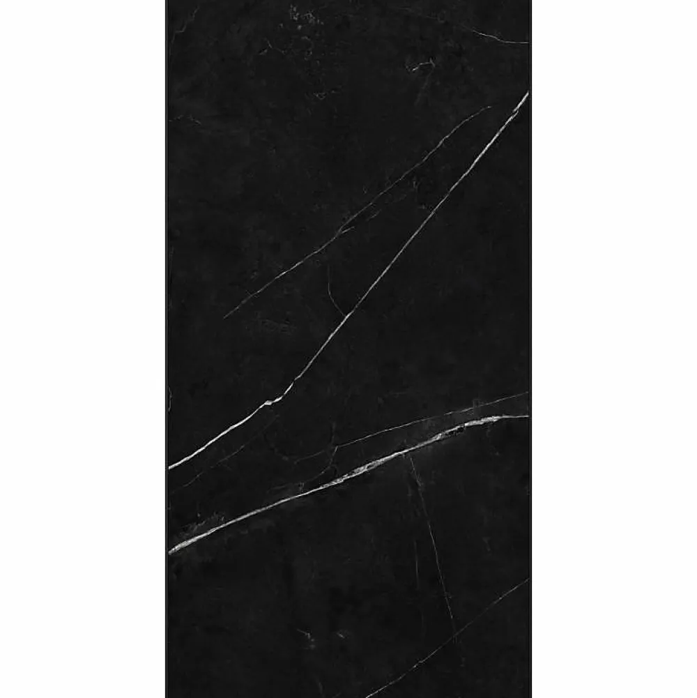 Decoon Lot de 8 Dalles Murales Douche SPC/PVC Décor Marbre Noir satiné - 38,9x77,8cm - 2,42M²- Panneau Mural De Salle De Bains