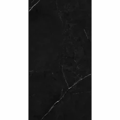 Decoon Lot de 8 Dalles Murales Douche SPC/PVC Décor Marbre Noir satiné - 38,9x77,8cm - 2,42M²- Panneau Mural De Salle De Bains