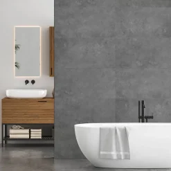 Decoon Panneau Mural De Salle De Bains<Lot de 8 Dalles Murales Douche SPC/PVC Décor effet Pierre Gris - 38,9x77,8cm - 2,42M²