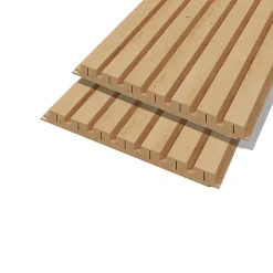 Forestea Lot de 2 demi panneaux mural décoratif lamelles MDF chêne clair 1250 x 287 x 20 mm 0,72 M2- Panneau Tasseau Bois