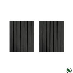 Forestea Panneau Tasseau Bois<Lot de 2 demi panneaux mural décoratif lamelles MDF noir 1250 x 287 x 20 mm 0,72 M2