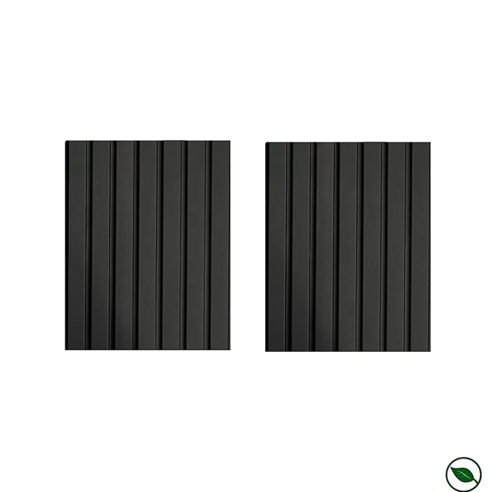 Forestea Panneau Tasseau Bois<Lot de 2 demi panneaux mural décoratif lamelles MDF noir 1250 x 287 x 20 mm 0,72 M2