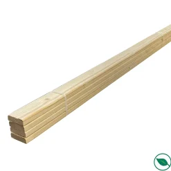 Forestea Lot de 4 lames barre écharpe sapin rabotés 2400 x 70 x 26 mm- Tasseau Bois