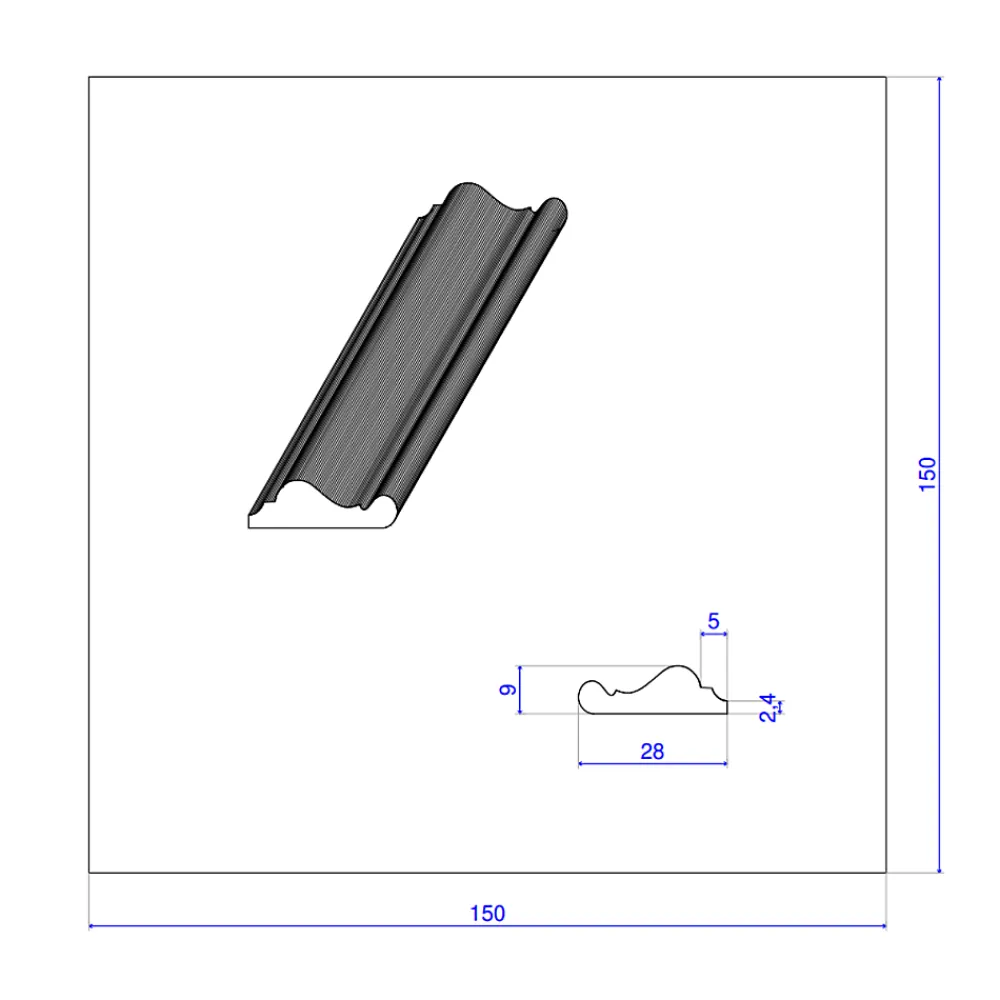 Wood&Sens Moulure<Lot de 25 moulures encadrements LXVI Prépeint Blanc MDF, L.2,44 m x l.2,8 cm x Ep.9 mm