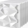 Giantex Lot de 50/100 Panneau Mural Decoratif en Diamant, Panneaux Muraux 3D en PVC, Imperméable & Résistant à Chaleur- Panneau Mural Décoratif