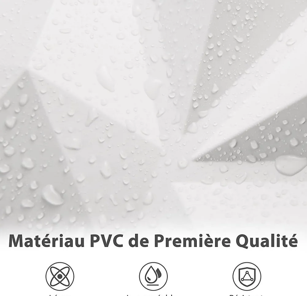 Giantex Lot de 50/100 Panneau Mural Decoratif en Diamant, Panneaux Muraux 3D en PVC, Imperméable & Résistant à Chaleur- Panneau Mural Décoratif