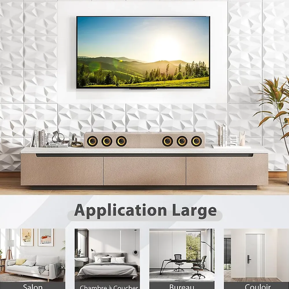 Giantex Lot de 50/100 Panneau Mural Decoratif en Diamant, Panneaux Muraux 3D en PVC, Imperméable & Résistant à Chaleur- Panneau Mural Décoratif