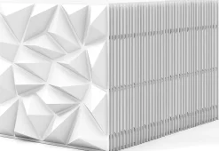 Giantex Panneau Mural Décoratif<Lot de 40 Panneau Mural Decoratif 3D en PVC 50 x 50 CM, Imperméable,Ininflammable, pour Salon, Chambre, Bureau