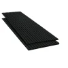 Silamp Lot de 2 Panneaux Acoustiques Muraux Bois 240x60x2,2cm - Couleur Noir avec Fond Noir -- Panneau Décoratif En Bois