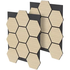 Ml-Design Panneau Tasseau Bois<Lot de 2 panneaux acoustiques hexagonaux 66x81 cm 1m² isolation phonique chêne