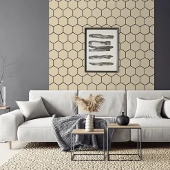 Ml-Design Panneau Tasseau Bois<Lot de 2 panneaux acoustiques hexagonaux 66x81 cm 1m² isolation phonique chêne