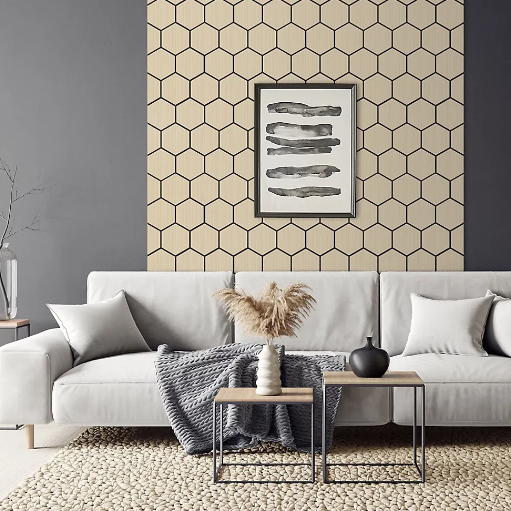Ml-Design Panneau Tasseau Bois<Lot de 2 panneaux acoustiques hexagonaux 66x81 cm 1m² isolation phonique chêne