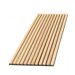 Silamp Panneau Décoratif En Bois<Lot de 2 Panneaux Acoustiques Muraux Bois 240x60x2,2cm - Chêne Blanc avec Fond Noir -