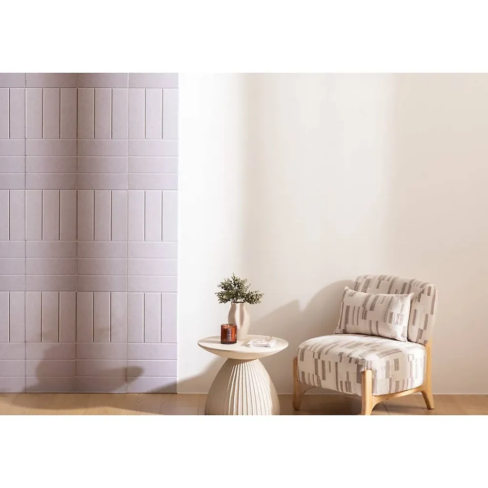 Atmosphera Créateur D'Intérieur Lot de 4 panneaux décoratifs Feutrine gris 30x30cm - Atmosphera- Panneau Tasseau Bois