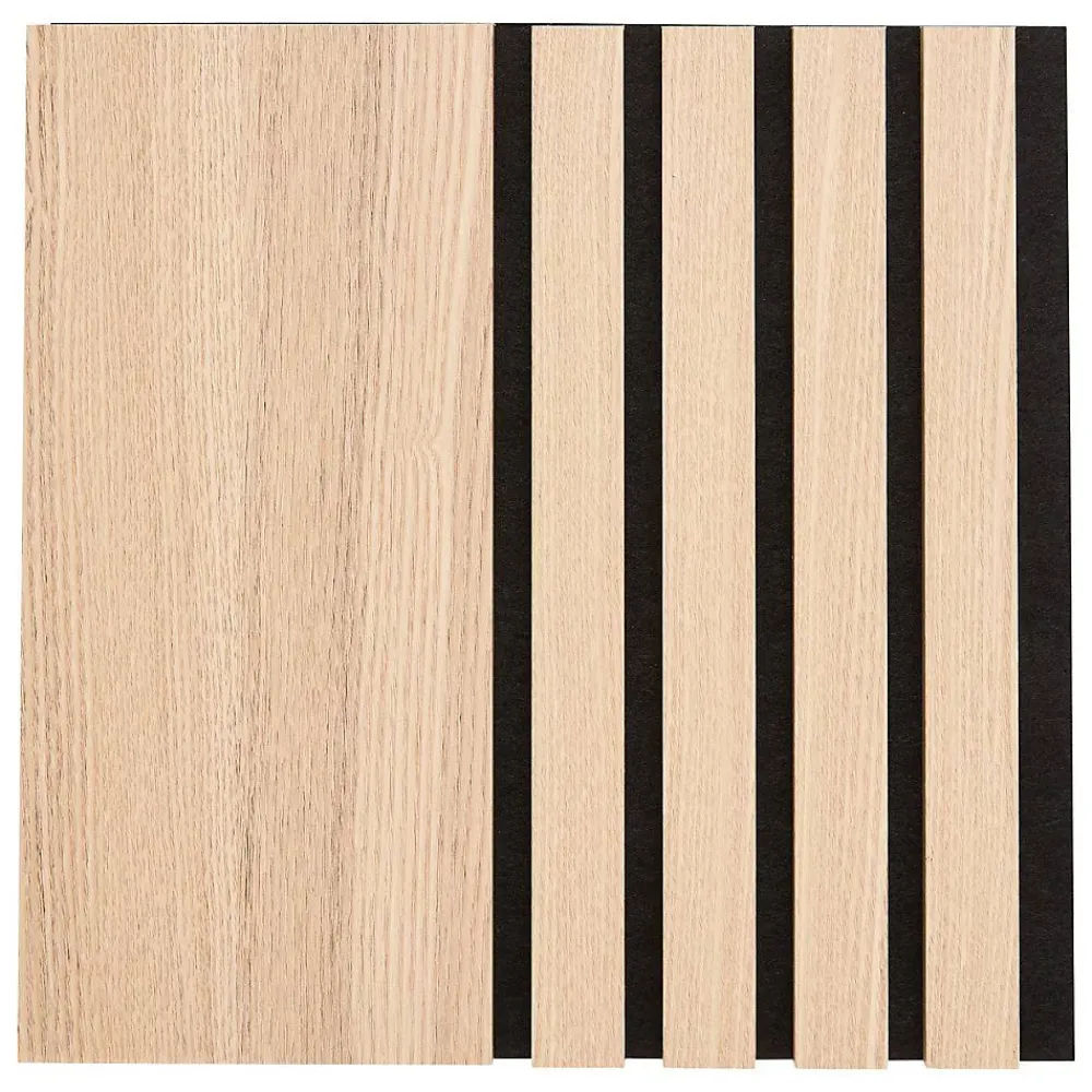 Atmosphera Créateur D'Intérieur Lot de 3 panneaux décoratifs Colva beige fond noir 30x30cm - Atmosphera- Panneau Tasseau Bois