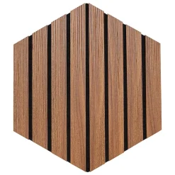 Atmosphera Créateur D'Intérieur Lot de 3 panneaux décoratifs Colva effet noyer fond noir 30x26cm - Atmosphera- Panneau Tasseau Bois