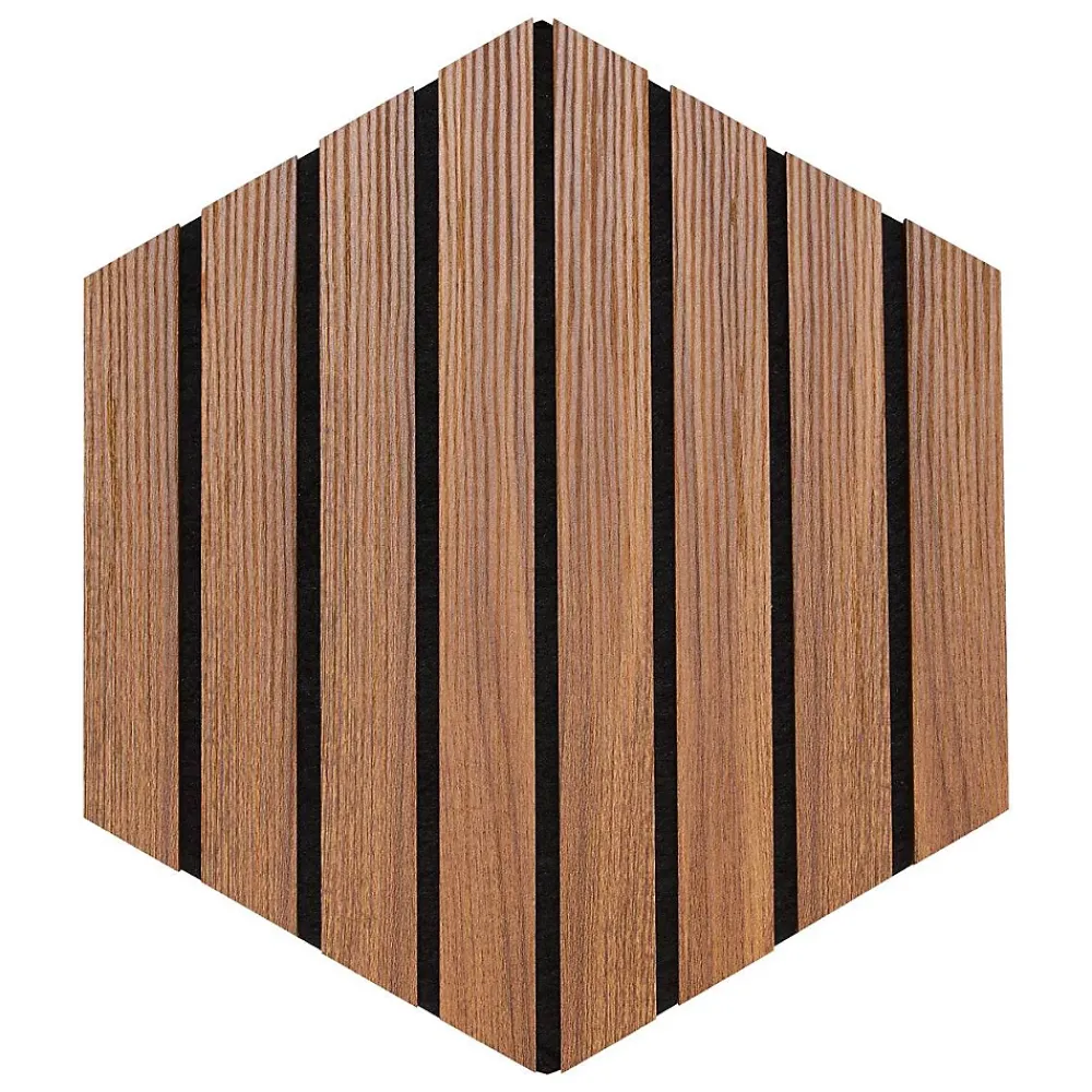 Atmosphera Créateur D'Intérieur Lot de 3 panneaux décoratifs Colva effet noyer fond noir 30x26cm - Atmosphera- Panneau Tasseau Bois