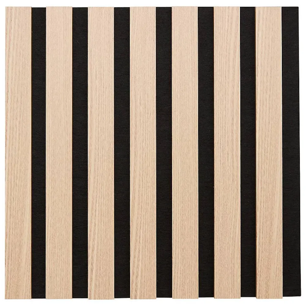 Atmosphera Créateur D'Intérieur Lot de 3 panneaux décoratifs Colva beige fond noir 30x30cm - Atmosphera- Panneau Tasseau Bois
