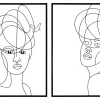 Mauro Ferretti Panneau Tasseau Bois<Lot de 2 panneaux décoratifs 3D femme en métal noir cm 60x1x80