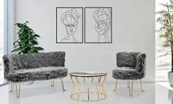 Mauro Ferretti Panneau Tasseau Bois<Lot de 2 panneaux décoratifs 3D femme en métal noir cm 60x1x80