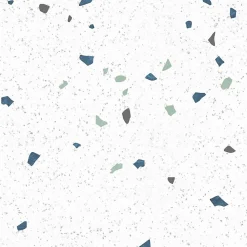 99Deco Lot de 2 panneaux de douche en aluminium (90x220 & 120x220 cm) + profilés blanc - Terrazzo Mineral - Multicolore- Panneau Mural De Salle De Bains